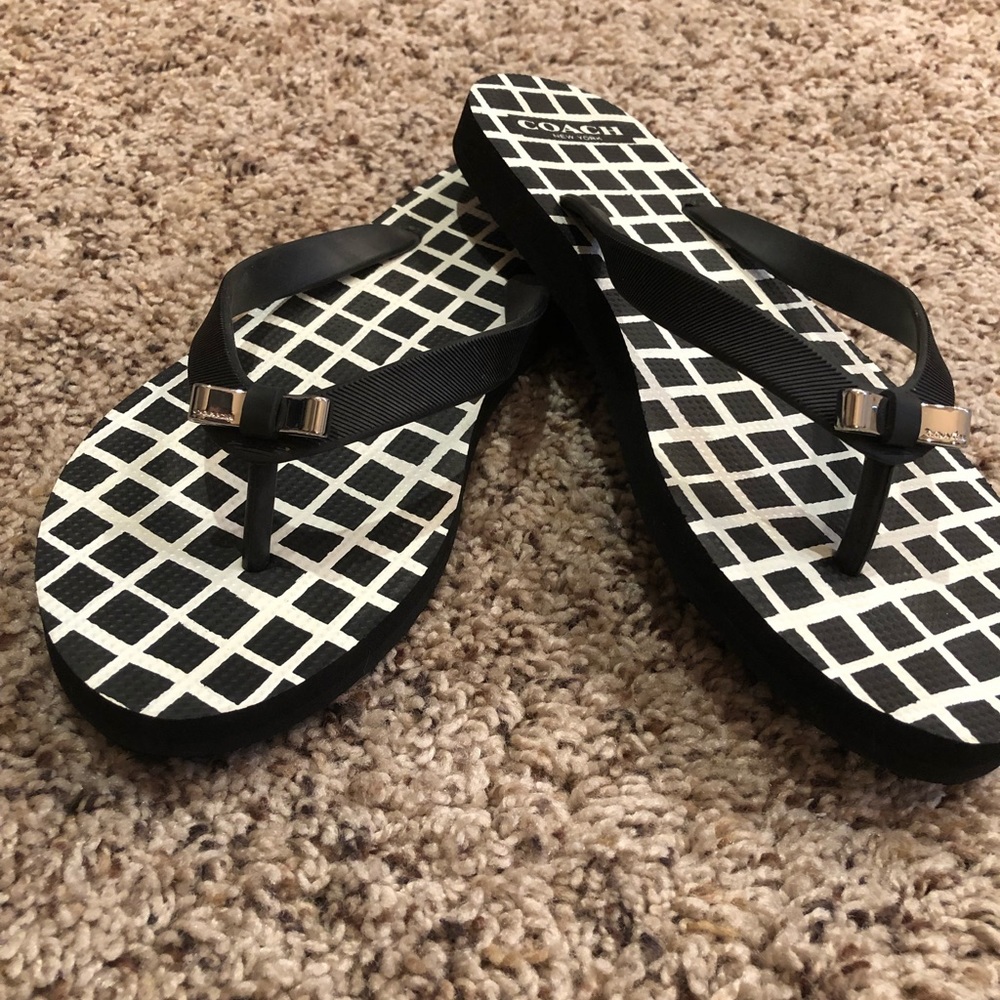 Black and White Amel gingham style sandals